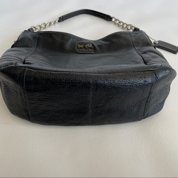 Coach  Madison Tribeca Black Leather Shoulder Bag with Chain Strap - Picture 4 of 9
